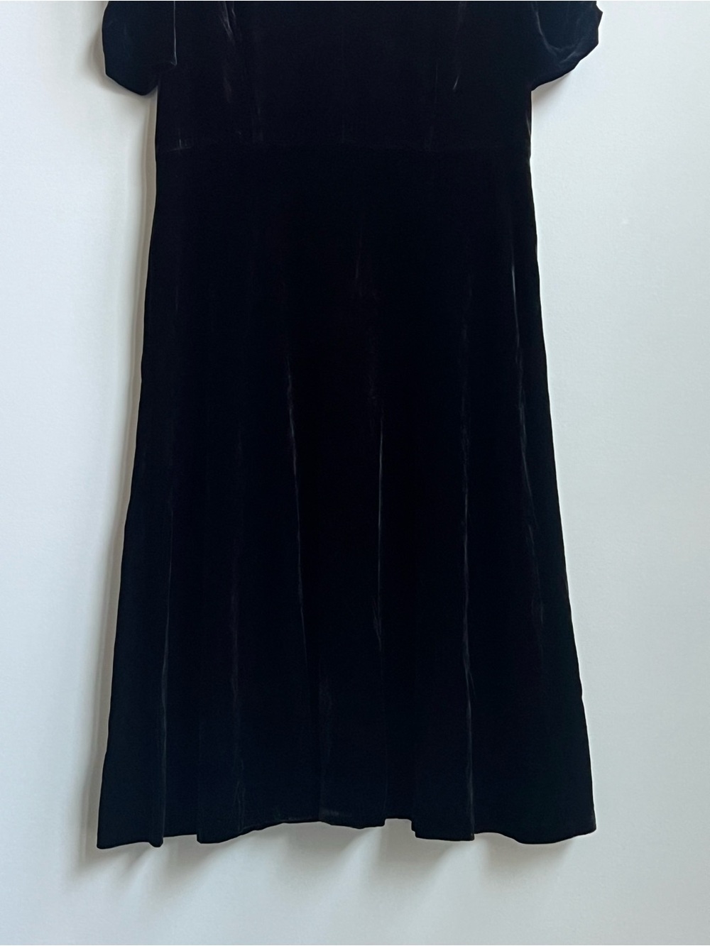 New Talbots Black Velvet Fit n Flare Dress  8 Whimsygoth Gatsby Feminine Ruching - Picture 7 of 12